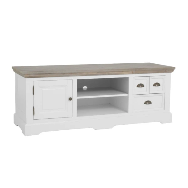 Wit Tv-meubel Landelijk 145 Cm 4 Wit Tv-meubel Landelijk 145 Cm - Afbeelding 2