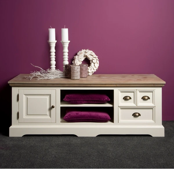 Wit Tv-meubel Landelijk 145 Cm 3 Wit Tv-meubel Landelijk 145 Cm