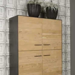 Wandkast Eiken Met Metaal -BEPUREHOME Winkel tower living lido wandkast eiken met metaal 03
