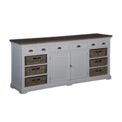 Landelijk Dressoir Met Manden 195 Cm -BEPUREHOME Winkel tower living napoli landelijke dressoir met manden 195cm 02