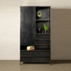 Zwarte Wandkast Industrieel