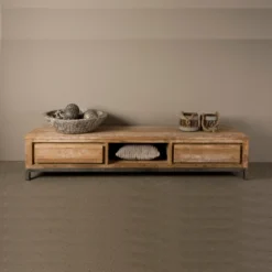 Teak Tv-meubel 180 Cm -BEPUREHOME Winkel tower living venetie tv meubel teak 180 01 1