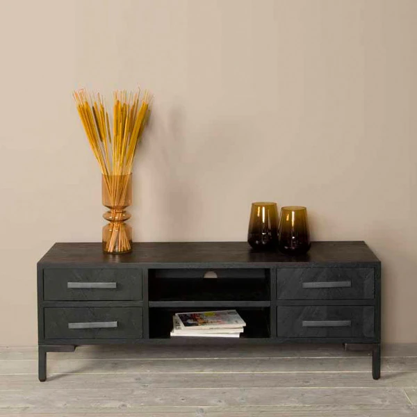 Zwarte Vissengraat Tv Meubel 3 Zwarte Vissengraat Tv Meubel