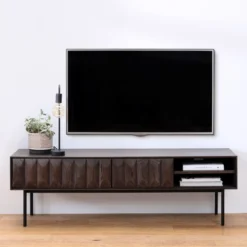 TV Kast Donkerbruin -BEPUREHOME Winkel tv kast donkerbruin bodio curb 04