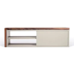 Tv-meubel Uitschuifbaar Mat Grijs