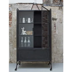 BePureHome Vitrinekast Op Wielen -BEPUREHOME Winkel vitrinekast op wielen bepure steel 06
