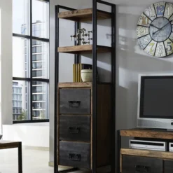 Smalle Kast Sheesham Hout -BEPUREHOME Winkel wandkast lavis havel 04 800x800 1