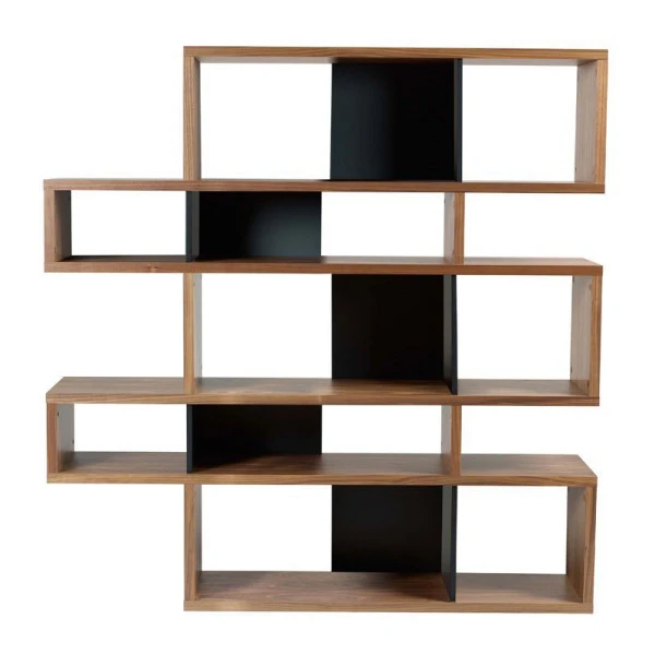 Design Boekenkast Walnoot 160 Cm 4 Design Boekenkast Walnoot 160 Cm - Afbeelding 2