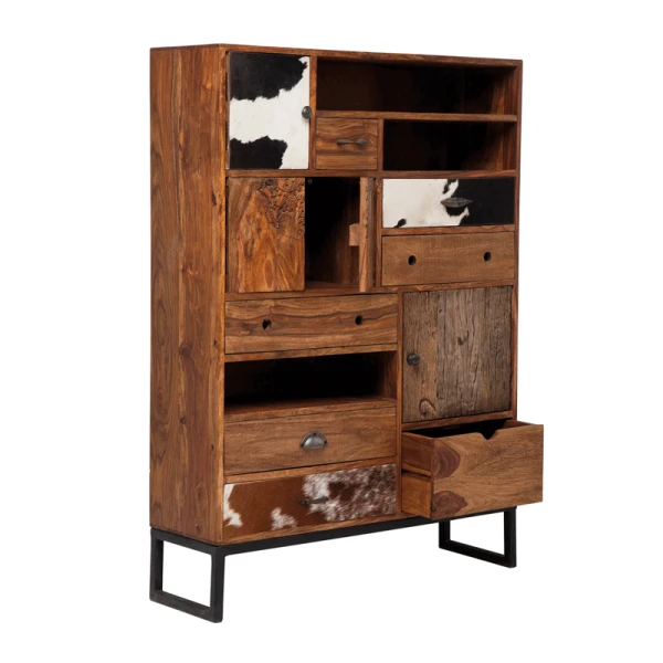 Kast Sheesham Hout Koeienhuid 4 Kast Sheesham Hout Koeienhuid - Afbeelding 2