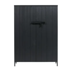 WOOOD Zwarte Kast Grenen Diep Zwart