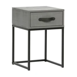 WOOOD Stoer Nachtkastje Van Grijs Hout