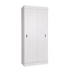 WOOOD Witte Kast Met Schuifdeuren 9 WOOOD Witte Kast Met Schuifdeuren -BEPUREHOME Winkel woood row witte opbergkast in grenen 02