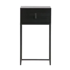 WOOOD Zwart Nachtkastje Metaal Hout -BEPUREHOME Winkel woood zola zwart nachtkastje metaal hout 01