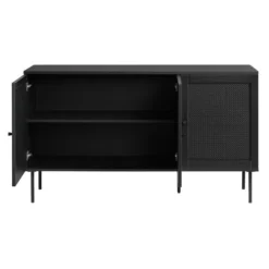 Zwarte Dressoir Met Rotan -BEPUREHOME Winkel zwarte dressoir met rotan bodio pose 03